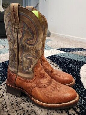 Ariat Cobalt Quantum Brown Leather Cowboy Boots  Men's 9.5 EE Equestrian Shoes